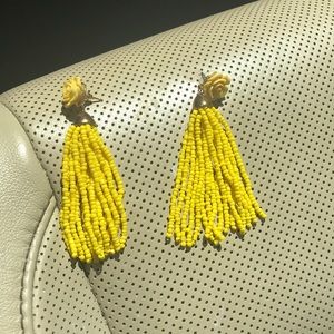 Adorable yellow tassel earrings